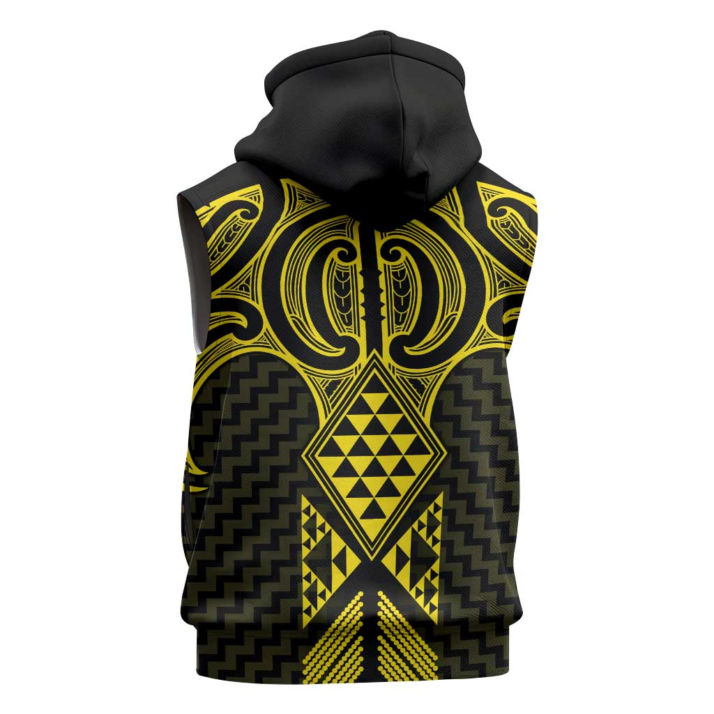 Mahi-dawg Maori Ta Moko Poutama Art Sleeveless Zip Hoodie LT9