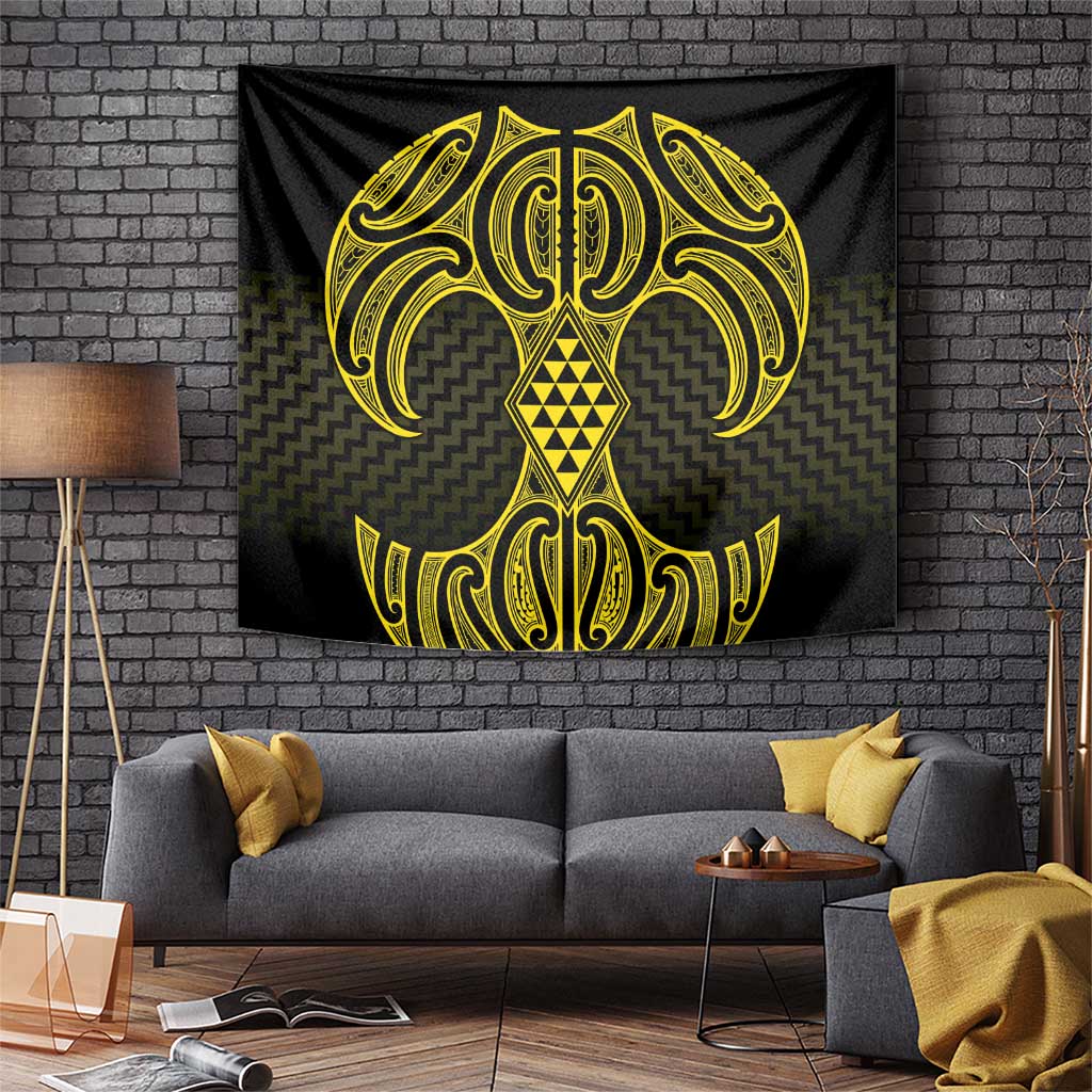 Mahi-dawg Maori Ta Moko Poutama Art Tapestry