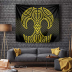 Mahi-dawg Maori Ta Moko Poutama Art Tapestry