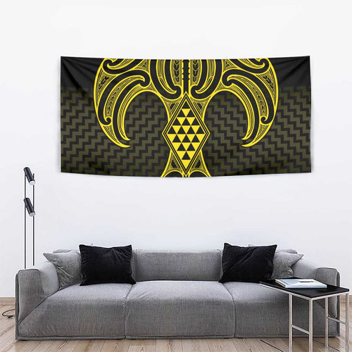 Mahi-dawg Maori Ta Moko Poutama Art Tapestry