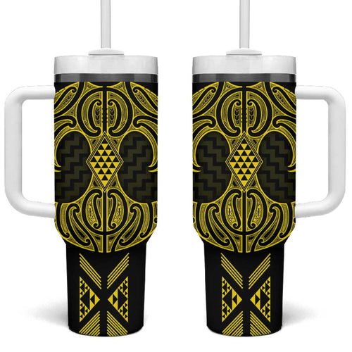 Mahi-dawg Maori Ta Moko Poutama Art Tumbler With Handle