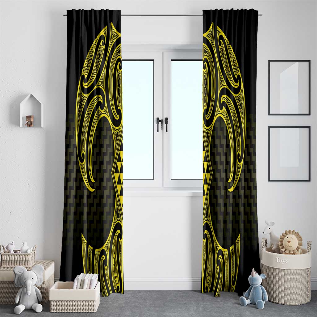 Mahi-dawg Maori Ta Moko Poutama Art Window Curtain