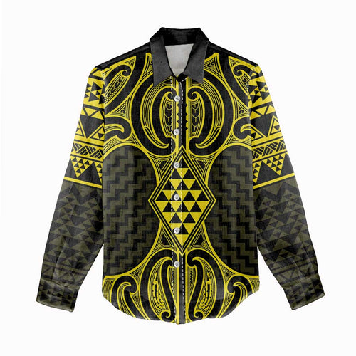 Mahi-dawg Maori Ta Moko Poutama Art Women Casual Shirt
