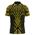Mahi-dawg Maori Ta Moko Poutama Art Zipper Polo Shirt - Aussie Hoodie