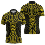 Mahi-dawg Maori Ta Moko Poutama Art Zipper Polo Shirt - Aussie Hoodie