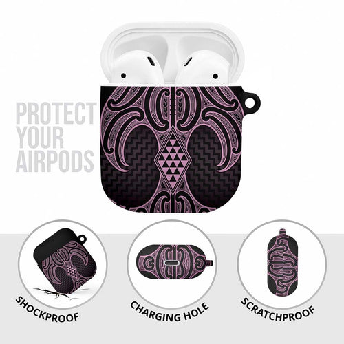 Mawhero Maori Ta Moko Poutama Art AirPods Case - Aussie Hoodie
