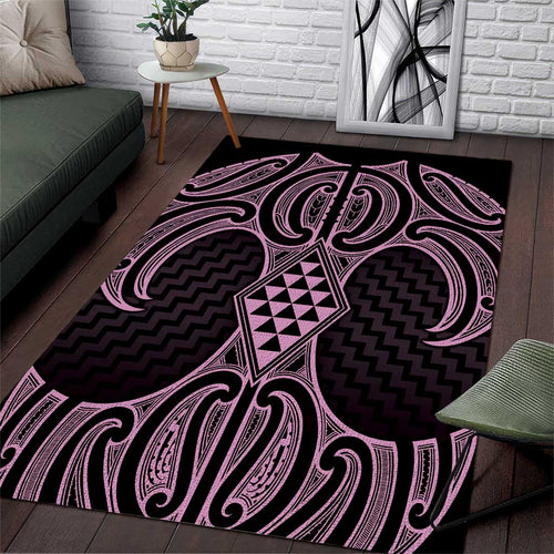 Mawhero Maori Ta Moko Poutama Art Area Rug