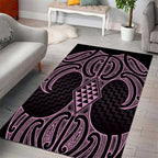 Mawhero Maori Ta Moko Poutama Art Area Rug