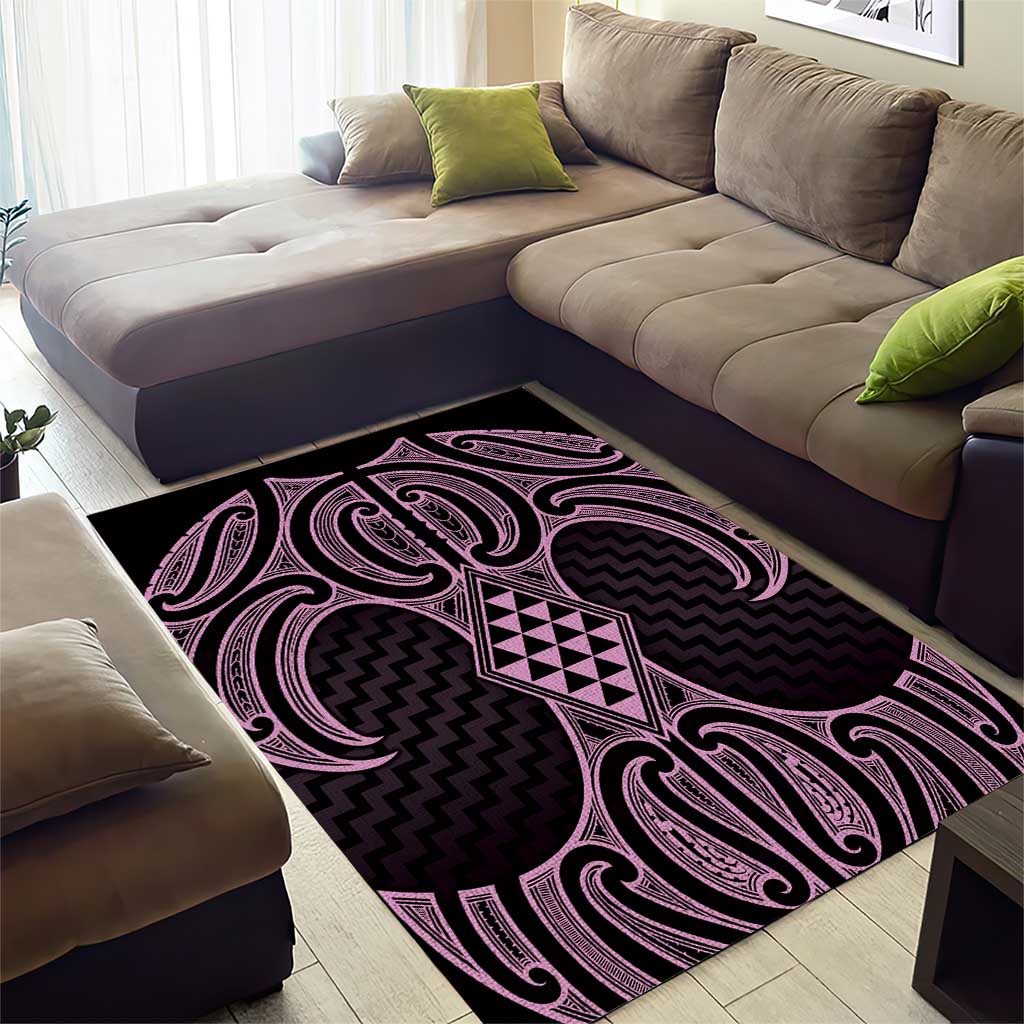 Mawhero Maori Ta Moko Poutama Art Area Rug