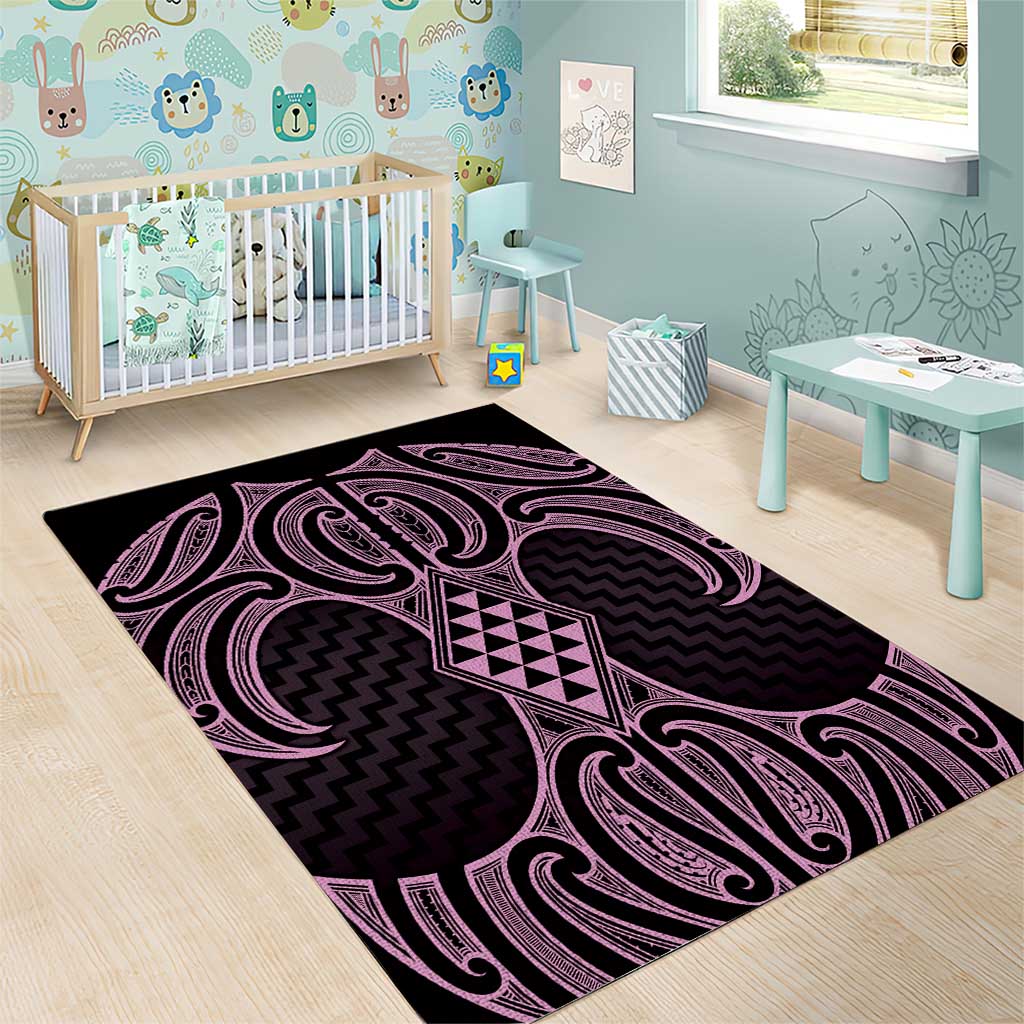 Mawhero Maori Ta Moko Poutama Art Area Rug