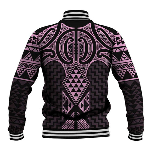Mawhero Maori Ta Moko Poutama Art Baseball Jacket