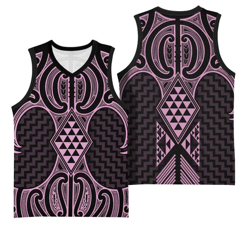 Mawhero Maori Ta Moko Poutama Art Basketball Jersey - Aussie Hoodie
