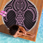 Mawhero Maori Ta Moko Poutama Art Beach Blanket