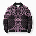 Mawhero Maori Ta Moko Poutama Art Bomber Puffer Jacket - Aussie Hoodie