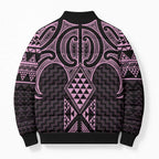Mawhero Maori Ta Moko Poutama Art Bomber Puffer Jacket - Aussie Hoodie