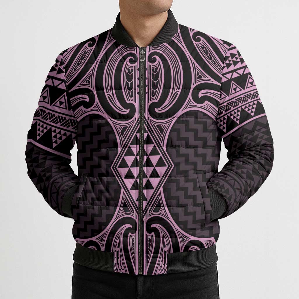 Mawhero Maori Ta Moko Poutama Art Bomber Puffer Jacket - Aussie Hoodie