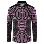 Mawhero Maori Ta Moko Poutama Art Button Sweatshirt