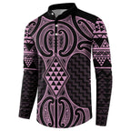 Mawhero Maori Ta Moko Poutama Art Button Sweatshirt