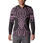 Mawhero Maori Ta Moko Poutama Art Button Sweatshirt