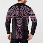 Mawhero Maori Ta Moko Poutama Art Button Sweatshirt