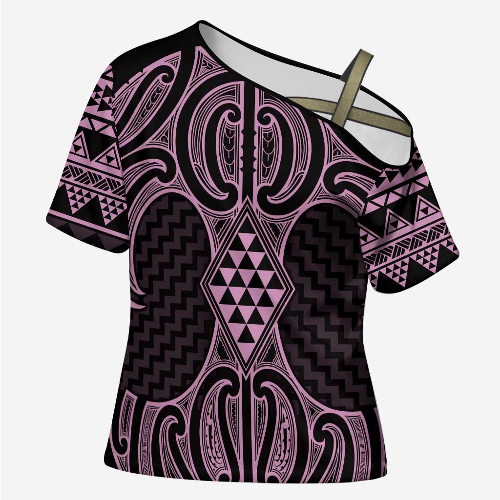 Mawhero Maori Ta Moko Poutama Art Cross Shoulder Shirt - Aussie Hoodie