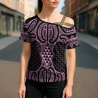 Mawhero Maori Ta Moko Poutama Art Cross Shoulder Shirt - Aussie Hoodie