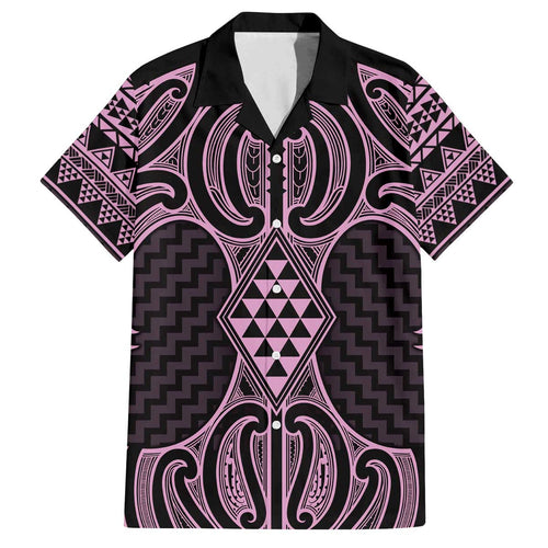 Mawhero Maori Ta Moko Poutama Art Family Matching Off The Shoulder Long Sleeve Dress and Hawaiian Shirt