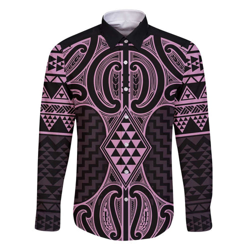 Mawhero Maori Ta Moko Poutama Art Family Matching Off The Shoulder Long Sleeve Dress and Hawaiian Shirt