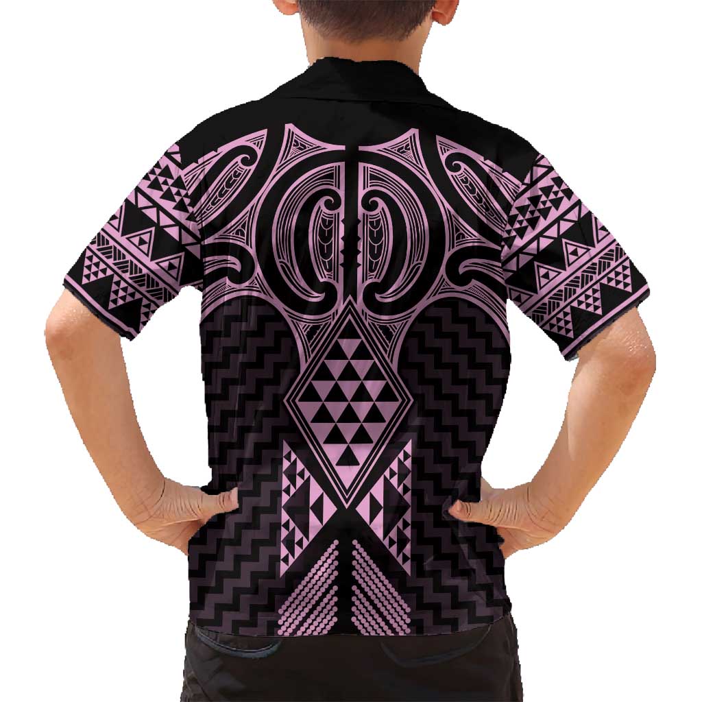 Mawhero Maori Ta Moko Poutama Art Family Matching Off Shoulder Maxi Dress and Hawaiian Shirt
