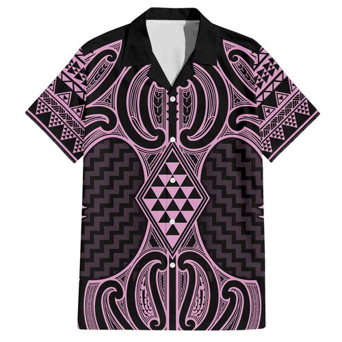 Mawhero Maori Ta Moko Poutama Art Family Matching Off Shoulder Maxi Dress and Hawaiian Shirt
