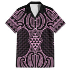Mawhero Maori Ta Moko Poutama Art Family Matching Off Shoulder Short Dress and Hawaiian Shirt
