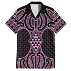 Mawhero Maori Ta Moko Poutama Art Family Matching Short Sleeve Bodycon Dress and Hawaiian Shirt