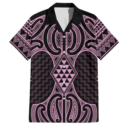 Mawhero Maori Ta Moko Poutama Art Family Matching Short Sleeve Bodycon Dress and Hawaiian Shirt