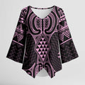 Mawhero Maori Ta Moko Poutama Art Kimono Sleeve Blouse - Aussie Hoodie