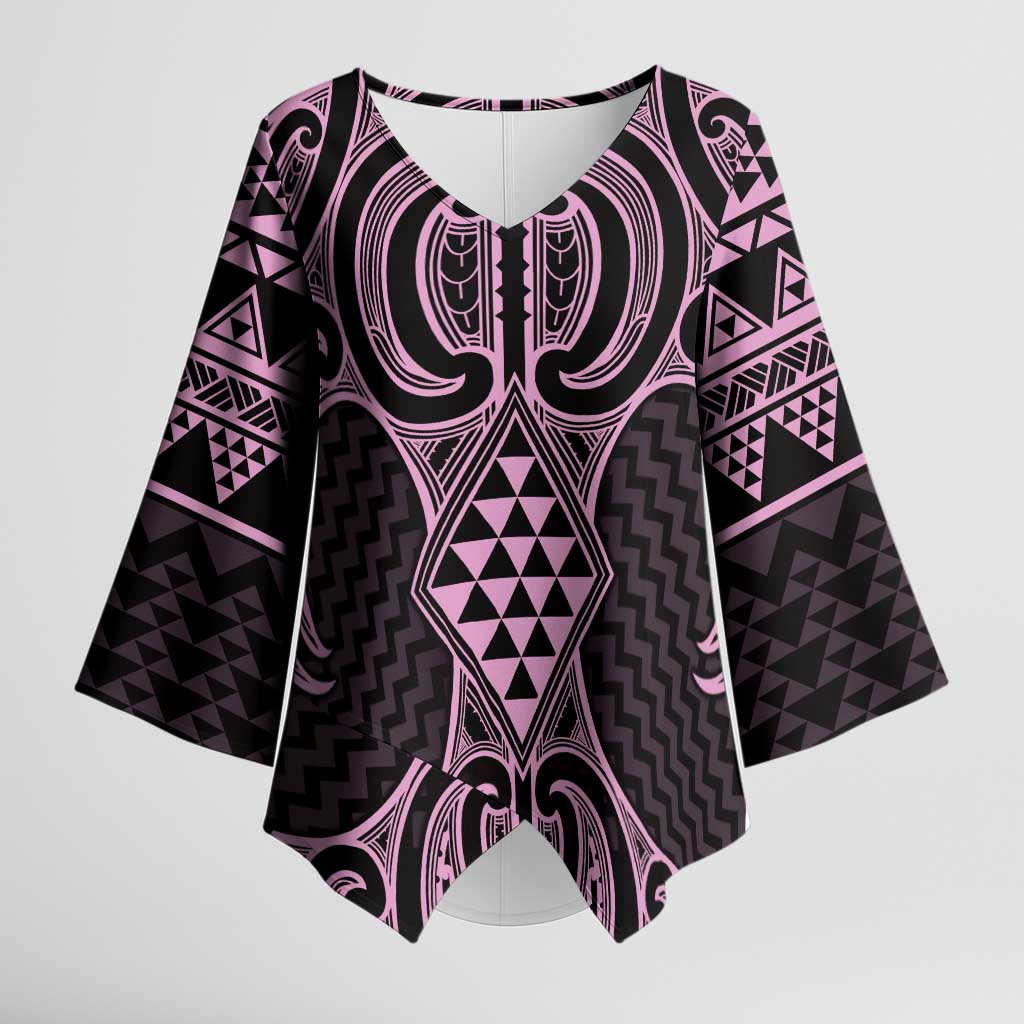 Mawhero Maori Ta Moko Poutama Art Kimono Sleeve Blouse - Aussie Hoodie