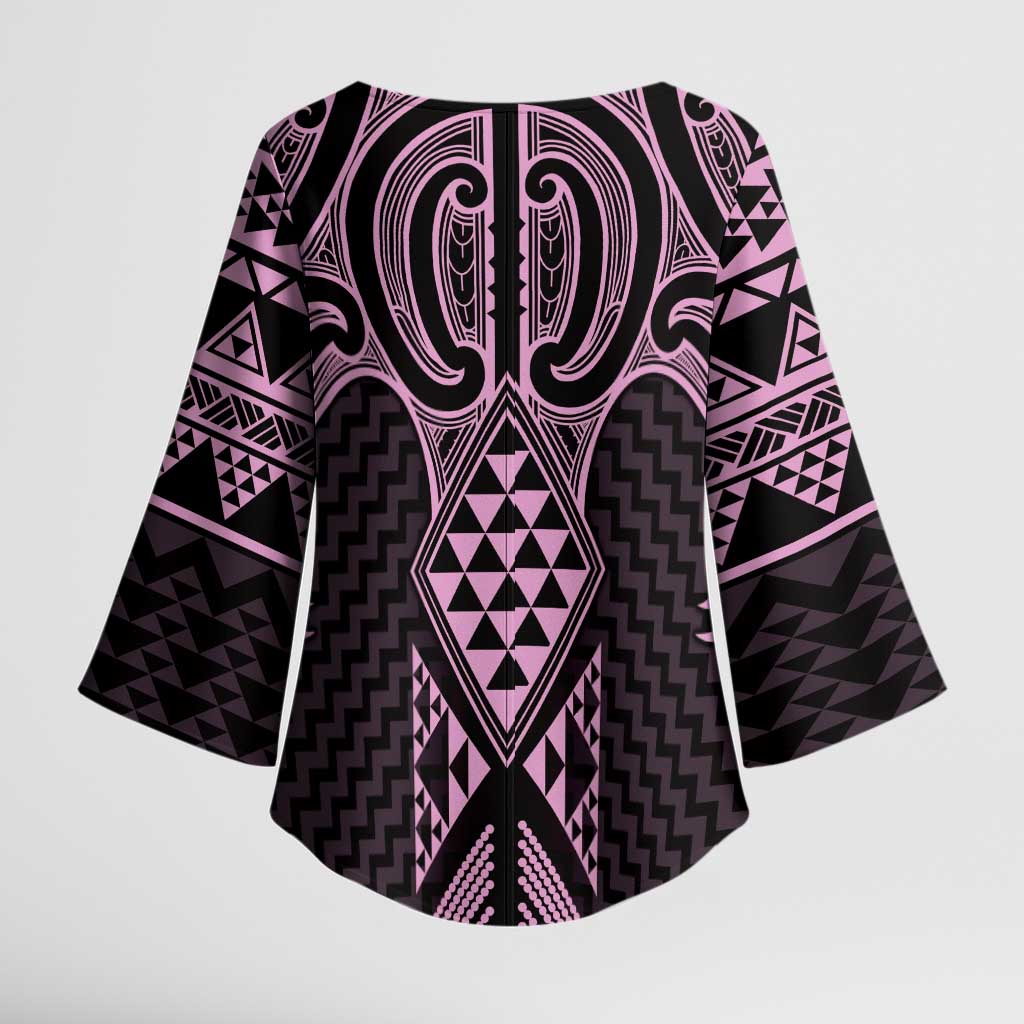 Mawhero Maori Ta Moko Poutama Art Kimono Sleeve Blouse - Aussie Hoodie