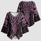 Mawhero Maori Ta Moko Poutama Art Kimono Sleeve Blouse - Aussie Hoodie