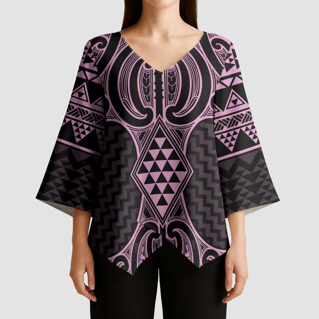 Mawhero Maori Ta Moko Poutama Art Kimono Sleeve Blouse - Aussie Hoodie