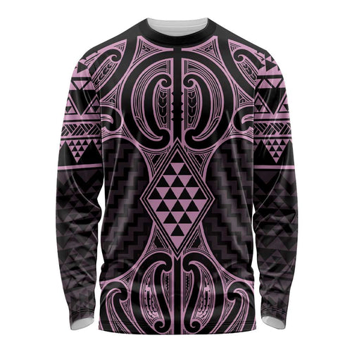 Mawhero Maori Ta Moko Poutama Art Long Sleeve Shirt