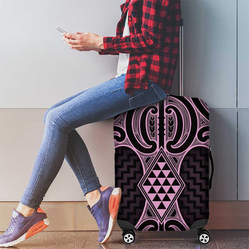 Mawhero Maori Ta Moko Poutama Art Luggage Cover