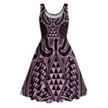 Mawhero Maori Ta Moko Poutama Art Midi Dress - Aussie Hoodie