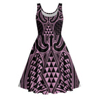 Mawhero Maori Ta Moko Poutama Art Midi Dress - Aussie Hoodie