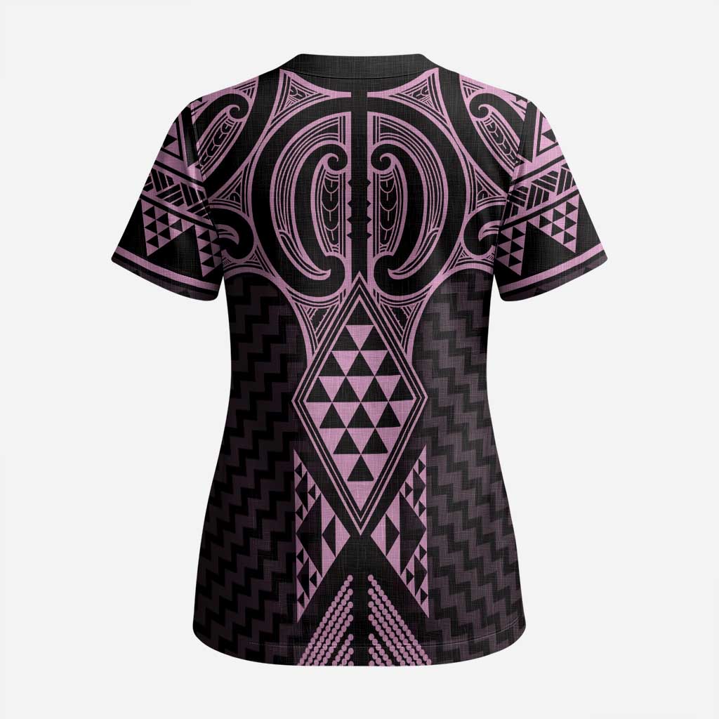 Mawhero Maori Ta Moko Poutama Art Scrub Top - Aussie Hoodie