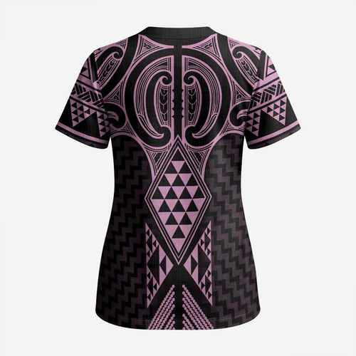 Mawhero Maori Ta Moko Poutama Art Scrub Top - Aussie Hoodie