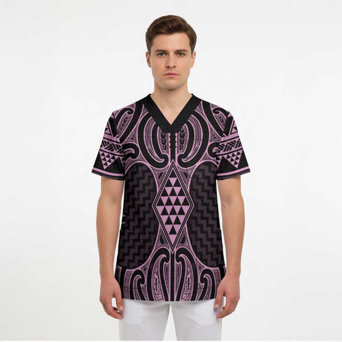 Mawhero Maori Ta Moko Poutama Art Scrub Top - Aussie Hoodie