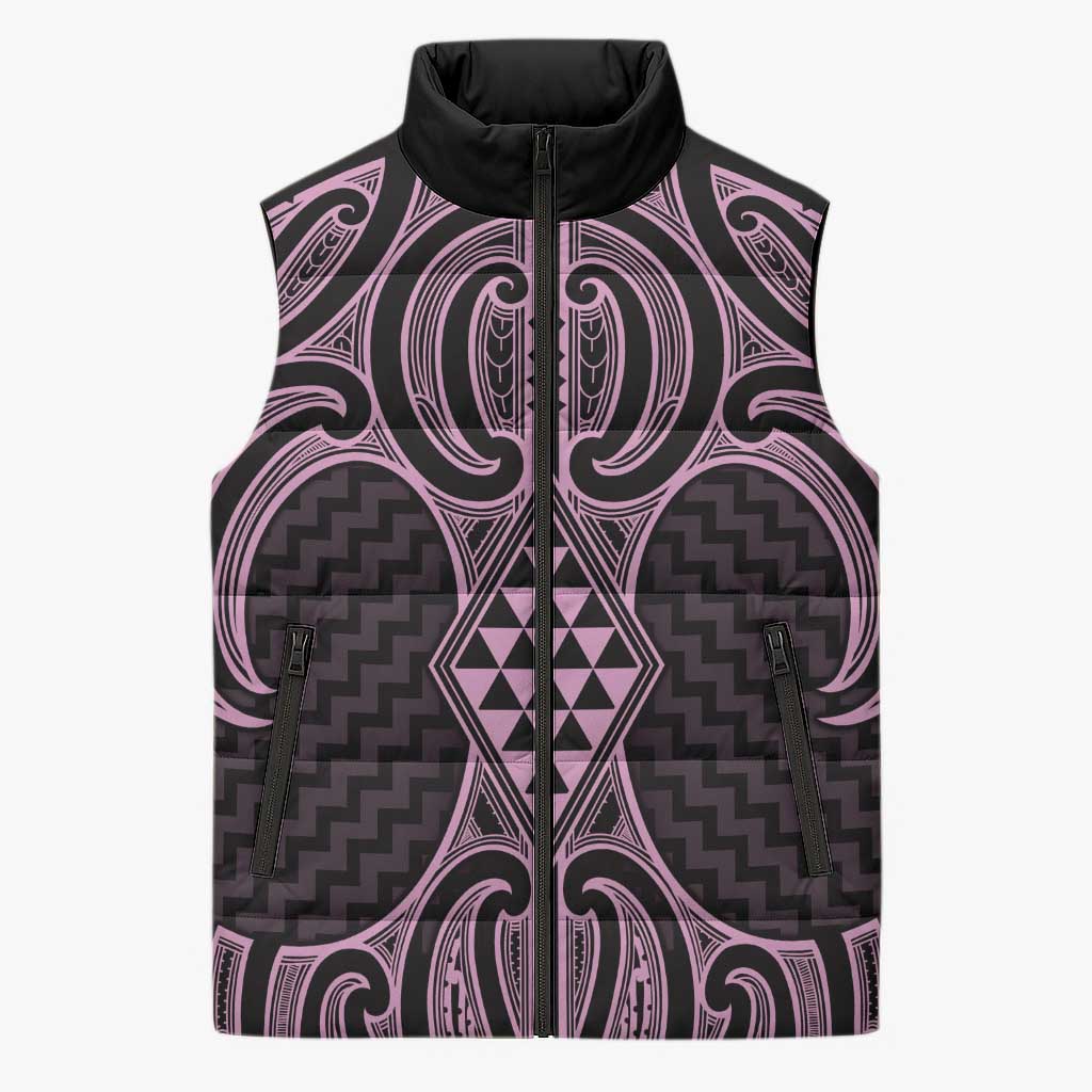 Mawhero Maori Ta Moko Poutama Art Sleeveless Puffer Jacket - Aussie Hoodie
