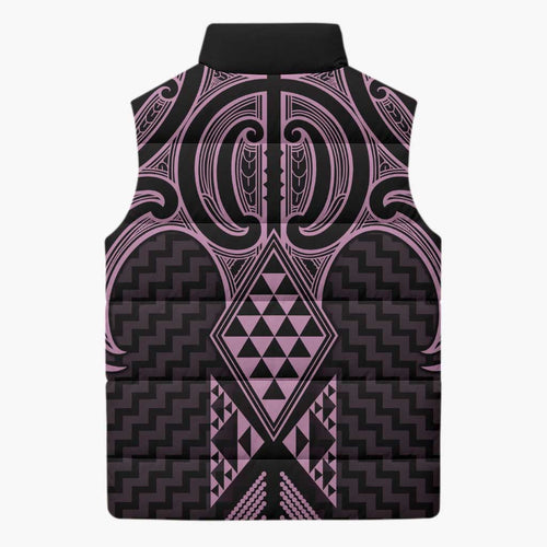 Mawhero Maori Ta Moko Poutama Art Sleeveless Puffer Jacket - Aussie Hoodie