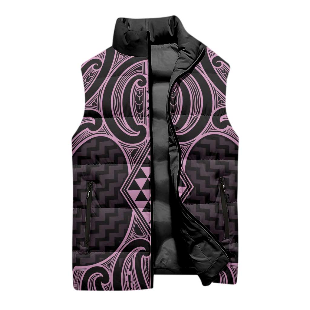 Mawhero Maori Ta Moko Poutama Art Sleeveless Puffer Jacket - Aussie Hoodie