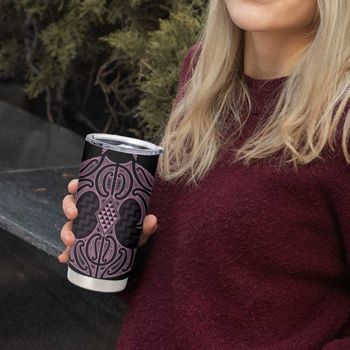 Mawhero Maori Ta Moko Poutama Art Tumbler Cup