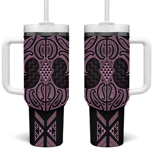 Mawhero Maori Ta Moko Poutama Art Tumbler With Handle